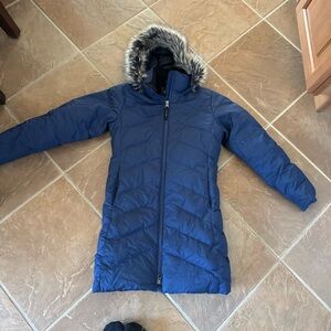 Marmot Women's Navy Hooded Puffer Jacket